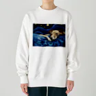 Dog Art Museumの【星降る夜 - イタリアングレーハウンド犬の子犬 No.3】 Heavyweight Crew Neck Sweatshirt