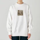 レトロゲームイラストの西洋風動物達のお茶会 Heavyweight Crew Neck Sweatshirt