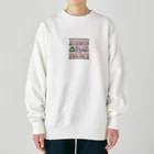 ken03の春のかわいい動物6 Heavyweight Crew Neck Sweatshirt