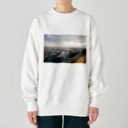 yapopiのBarcelona landscape Heavyweight Crew Neck Sweatshirt