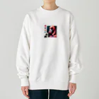 たんたん狸の不気味で可愛い森の不気味で可愛いフラミンゴ001 Heavyweight Crew Neck Sweatshirt