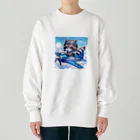 valtanamnのでふぉるめタッチな狸が操縦するレシプロ戦闘機 Heavyweight Crew Neck Sweatshirt