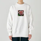 ユウキスタイリッシュショップの一輪のバラ Heavyweight Crew Neck Sweatshirt