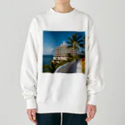  "Happy smile shonanの南国ヤシの木 Heavyweight Crew Neck Sweatshirt