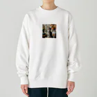 Ten117のアメショと花 Heavyweight Crew Neck Sweatshirt