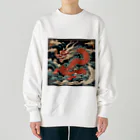 the blue seasonの天候を司る守護神 - 日本の伝説の龍神 Heavyweight Crew Neck Sweatshirt