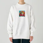 Y m @Y's shopの猫と百合と虹🌈 Heavyweight Crew Neck Sweatshirt