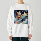 星降る夜にの流星熊 Heavyweight Crew Neck Sweatshirt