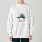 Yanjiisの釣り親子：釣れないかな～ Heavyweight Crew Neck Sweatshirt