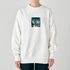 たんたん狸の不気味で可愛い森の不気味で可愛いシマウマ001 Heavyweight Crew Neck Sweatshirt