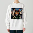 nekoと鉄のパイロット猫 Heavyweight Crew Neck Sweatshirt