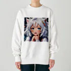 巫女スタぐらむのもふもふの美少女甘える Heavyweight Crew Neck Sweatshirt