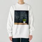 positive_poem05の名言は黒板に書き記した Heavyweight Crew Neck Sweatshirt