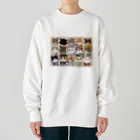 shop あこ猫犬屋のカレンダー猫1月2月 Heavyweight Crew Neck Sweatshirt