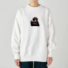 アニマル_Sevenのカメラ好きのチンパンジー2 Heavyweight Crew Neck Sweatshirt