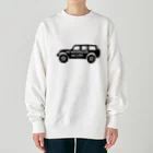 QUQU_WORKSのノーラングラーノーライフ ジープ ブラック Heavyweight Crew Neck Sweatshirt