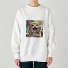 f-koroのかわいい笑顔がたまらない子猫 Heavyweight Crew Neck Sweatshirt