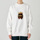 AI妖怪大図鑑のトリプル肉厚ビーフバーガー妖怪　バグドガルド Heavyweight Crew Neck Sweatshirt