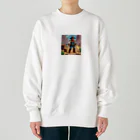 kawadai_の西部劇の荒野で正義のために戦っている勇者 Heavyweight Crew Neck Sweatshirt