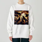 chikokuma76のイヌワシとオオカミ Heavyweight Crew Neck Sweatshirt