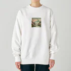 動物デザイングッズの江戸時代の絵画風 Heavyweight Crew Neck Sweatshirt