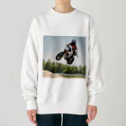 the blue seasonの空中舞踏 - モータースポーツのアドレナリン Heavyweight Crew Neck Sweatshirt