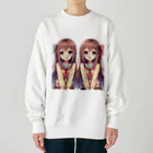 seigi2oo2の愛らしい可愛い双子の姉妹 Heavyweight Crew Neck Sweatshirt