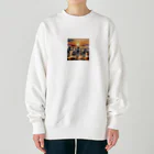 nigihayahiの夕焼けを走るシマウマ Heavyweight Crew Neck Sweatshirt