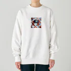 かずのこの水墨画カニ Heavyweight Crew Neck Sweatshirt