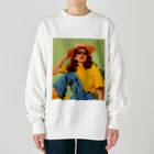 Unique Existenceのart woman mosaic Heavyweight Crew Neck Sweatshirt