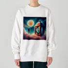 dolphineのシュール！満月と宇宙時計 Heavyweight Crew Neck Sweatshirt