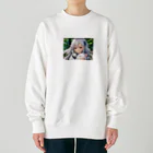 巫女スタぐらむのだっこされる神様 Heavyweight Crew Neck Sweatshirt