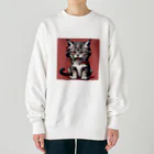 fuku_tochi shopの子猫の雄叫び Heavyweight Crew Neck Sweatshirt