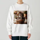 yuo1040yamato Soraの初めて作りました 猫さん Heavyweight Crew Neck Sweatshirt