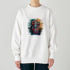 shime_savaのアステカあたりの雨の神様 Heavyweight Crew Neck Sweatshirt