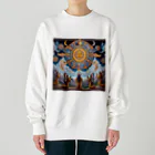 MKTU51の月　太陽　大地への祈り3 Heavyweight Crew Neck Sweatshirt