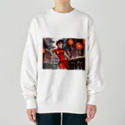 HokutoKenのチャイナ服少女 Heavyweight Crew Neck Sweatshirt