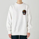 kuramoのカラベラ・スカルのデザインが目を引くワンポイントTシャツ Heavyweight Crew Neck Sweatshirt