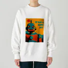 mirinconixのポジティブな思考回路のレトロなロボットくん Heavyweight Crew Neck Sweatshirt