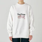 DEGOWASUの猫ちゃんのティータイム Heavyweight Crew Neck Sweatshirt