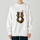 おもち。もちふわの幸せにゃんこ　茶 Heavyweight Crew Neck Sweatshirt