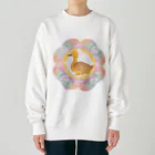 パステル夢アート・まんだらやのパステル夢アート鴨comoちゃん Heavyweight Crew Neck Sweatshirt