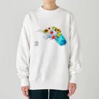 KILIKOStudiosの琉球ガラス　青 Heavyweight Crew Neck Sweatshirt