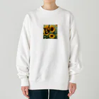 Sunbathingのヒマワリと競争する蝶 Heavyweight Crew Neck Sweatshirt