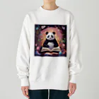 pandownloadの魔法の本を読むパンダ Heavyweight Crew Neck Sweatshirt