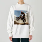 Bikers' Galleryのモトクロス ジャンプシーン アート オフロード バイク Heavyweight Crew Neck Sweatshirt