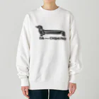 chicodeza by suzuriのダーーーークスフンド Heavyweight Crew Neck Sweatshirt