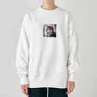 harumama04の子猫のキャラクターグッズです。 Heavyweight Crew Neck Sweatshirt