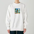 samkorのティラノサウルスのサマーバケーション Heavyweight Crew Neck Sweatshirt