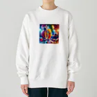 らばーばんどすとあの人型輪ゴム【イラスト風】 Heavyweight Crew Neck Sweatshirt